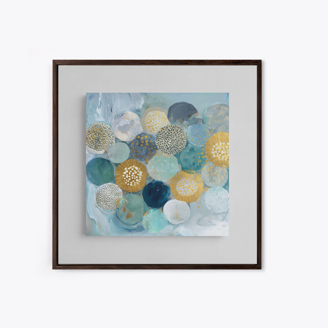 Abstract Cells and Circles as Soothing Pattern Framed Canvas Print, Medical Office Art, Fine Art Print, Office Decor, MOA-1x1-29
