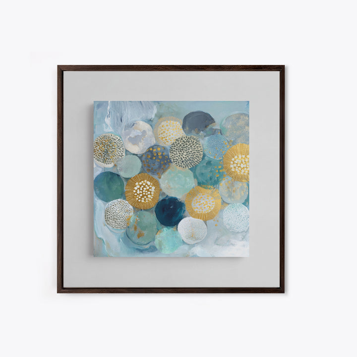 Abstract Cells and Circles as Soothing Pattern Framed Canvas Print, Medical Office Art, Fine Art Print, Office Decor, MOA-1x1-29