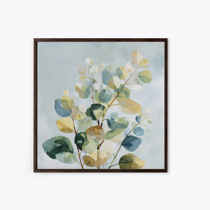 Botanical Eucalyptus Branch Canvas Print, Medical Office Art, Teal Wall Art, Office Decor, Fine Art, Calm, Anatomy Art, MOA-1x1-3