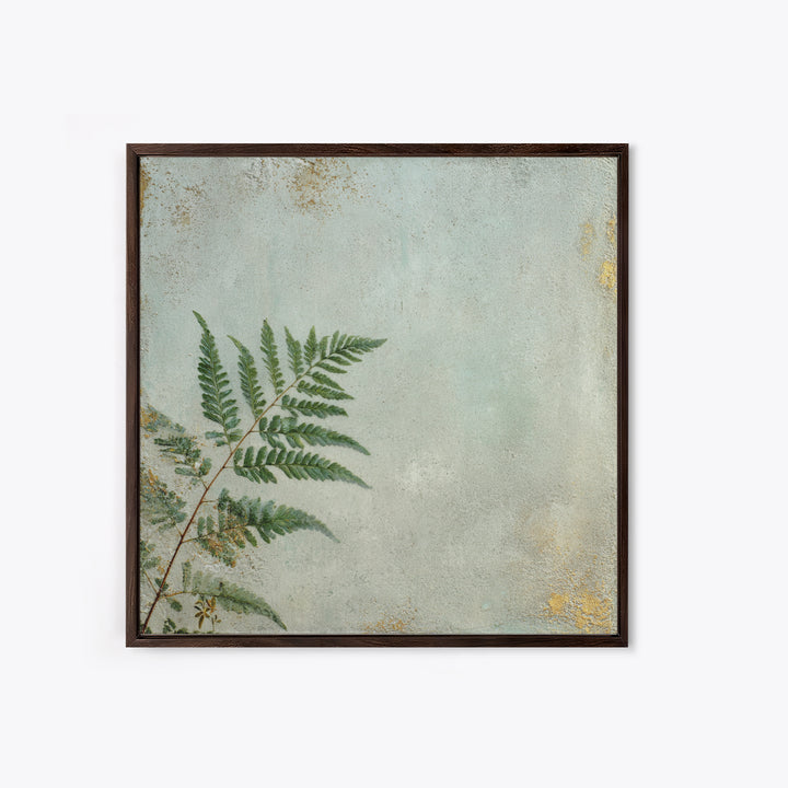 Minimal Green Fern Specimen Framed Canvas Print, Medical Office Art, Gallery Decor, Office Decor, Fine Art, Calm, MOA-1x1-32