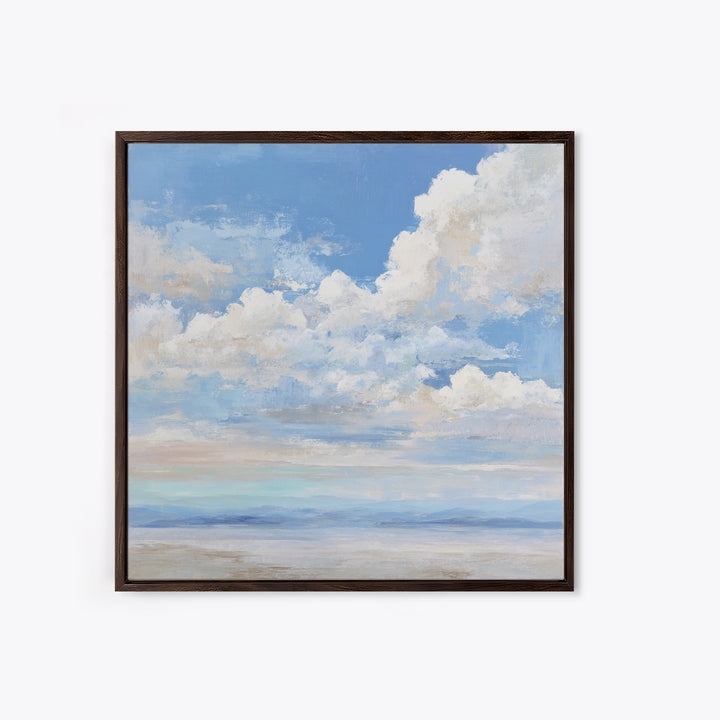 Sky and Cloud Scene Framed Canvas Print, Medical Office Art, Statement Artwork, Office Decor, Abstract Art, Calm, Digital Art, MOA-1x1-33