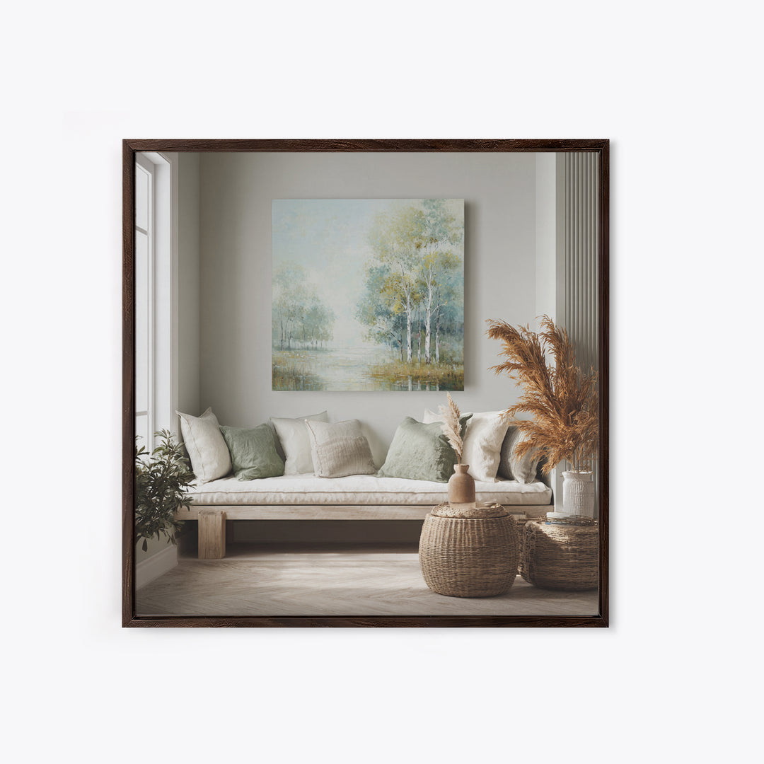 Gentle Forest Path Framed Canvas Print, Medical Office Art, Gallery Decor, Office Decor, Oil Painting, Calm, Contemporary Art, MOA-1x1-41