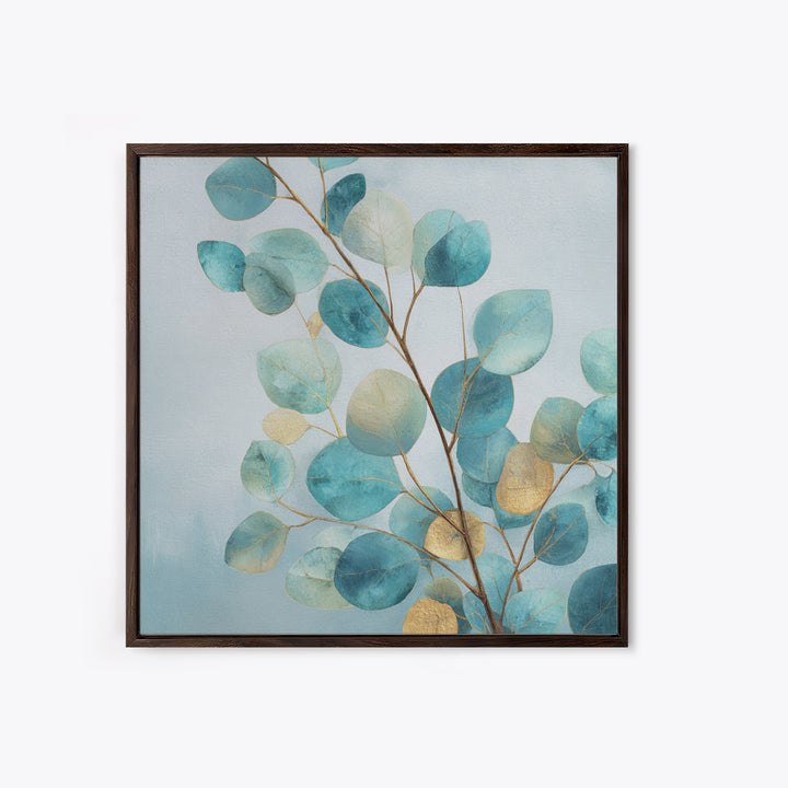Botanical Eucalyptus Branch Framed Canvas Print, Medical Office Art, Nurse Wall Art, Office Decor, Watercolor Art, Calm, MOA-1x1-51