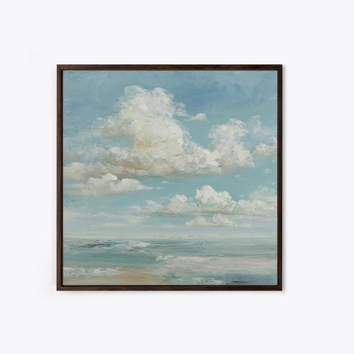 Sky and Cloud Scene Framed Canvas Print, Medical Office Art, Statement Artwork, Office Decor, Abstract Art, Calm, Digital Art, MOA-1x1-57