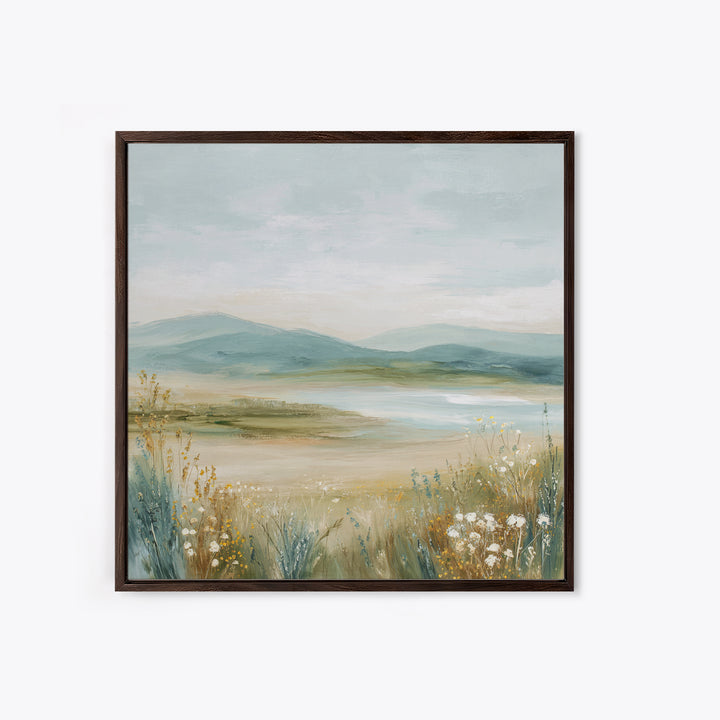 Sunlit Meadow with Wildflowers and Calm Mood Canvas Print, Medical Office Art, Anatomy Poster, Office Decor, Fine Art, Calm, MOA-1x1-60