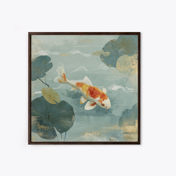 Calm Koi Fish Swimming Through Clear Water Canvas Print, Medical Office Art, Neuroscience Art, Office Decor, Fine Art, Calm, MOA-1x1-94