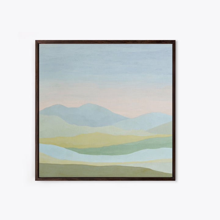 Minimal Sunrise over Rounded Hills Canvas Print, Medical Office Art, Neutral Decor, Office Decor, Fine Art, Calm, Wall Art, MOA-1x1-95