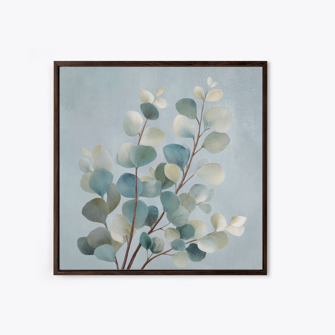 Botanical Eucalyptus Branch Canvas Print, Medical Office Art, Wall Art, Office Decor, Oil Painting, Calm, Printable Card, MOA-1x1-99