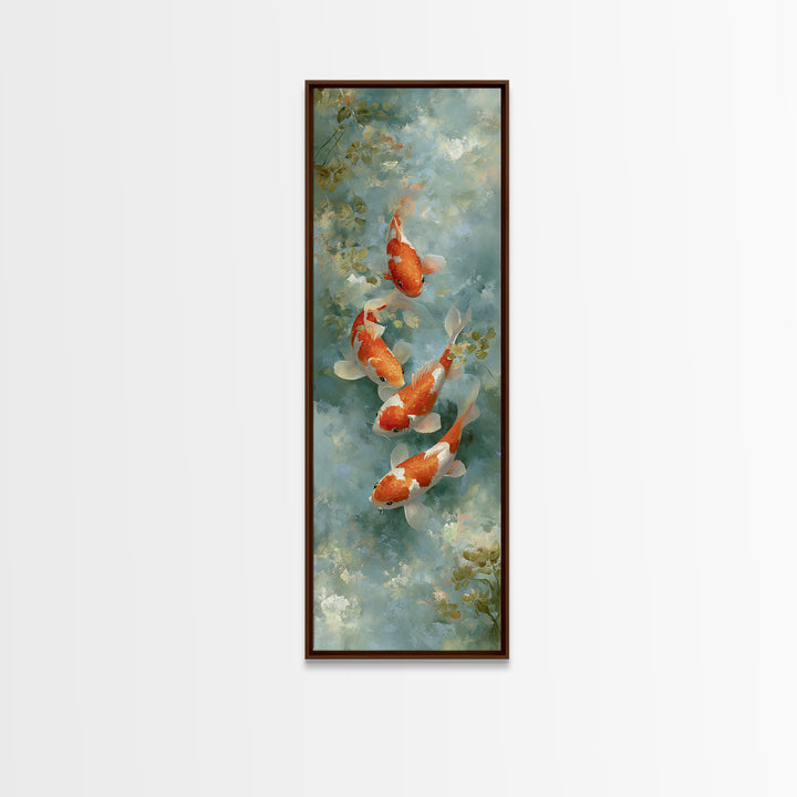 Calm Koi Fish Swimming Through Clear Water Canvas Print, Medical Office Art, Medical Wall Art, Office Decor, Fine Art, Calm, MOA-1x3-10