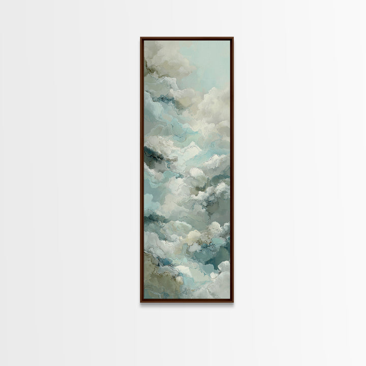 Calming Blue Abstract Canvas Print, Medical Office Art, Statement Artwork, Office Decor, Fine Art, Calm, Digital Art, MOA-1x3-37