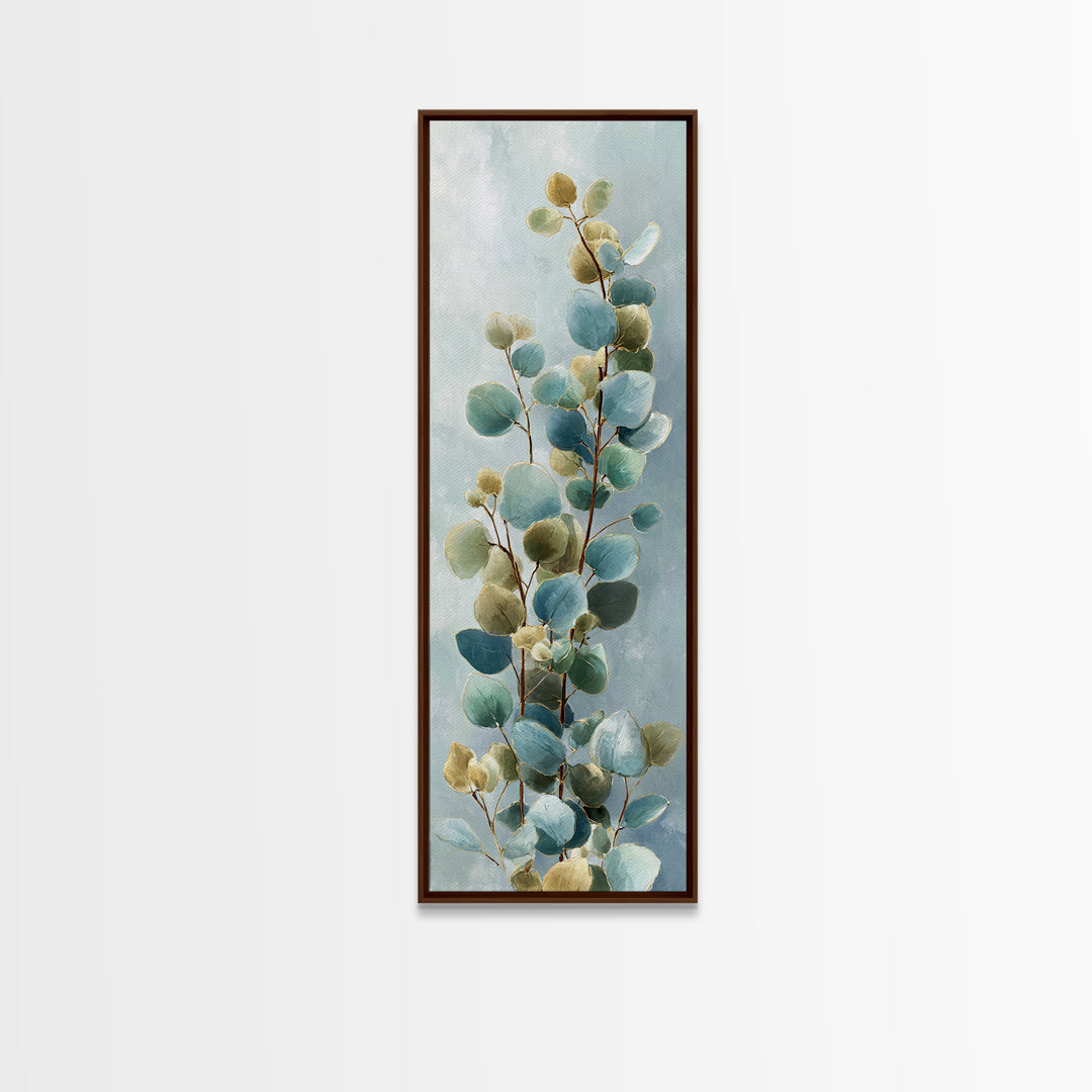 Botanical Eucalyptus Branch Canvas Print, Medical Office Art, Printable Art, Office Decor, Oil Painting, Calm, Medical Wall Art, MOA-1x3-39