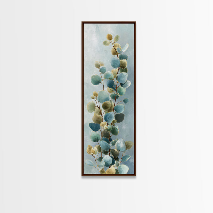 Botanical Eucalyptus Branch Canvas Print, Medical Office Art, Printable Art, Office Decor, Oil Painting, Calm, Medical Wall Art, MOA-1x3-39