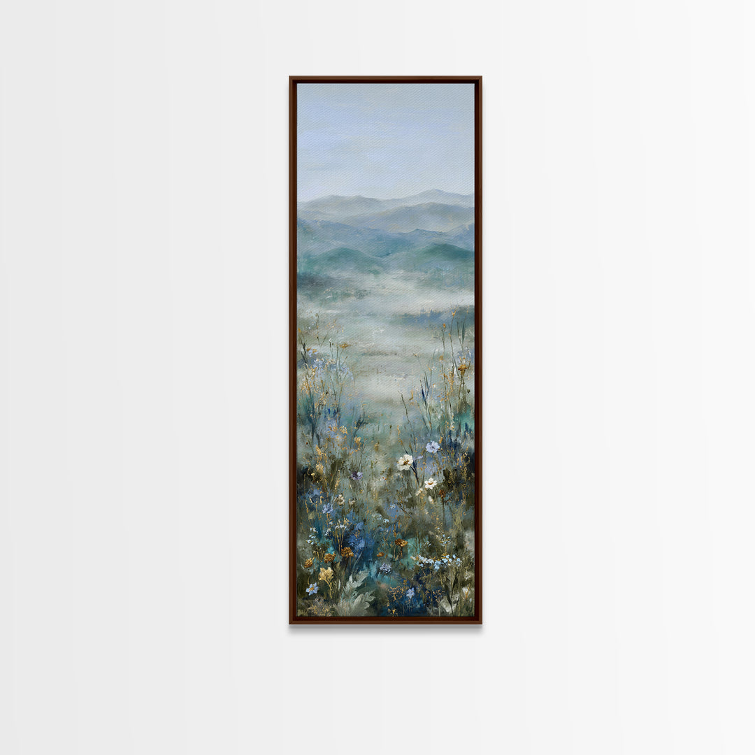 Sunlit Meadow with Wildflowers and Calm Mood Canvas Print, Medical Office Art, Wall Art, Office Decor, Watercolor Art, Calm, MOA-1x3-48