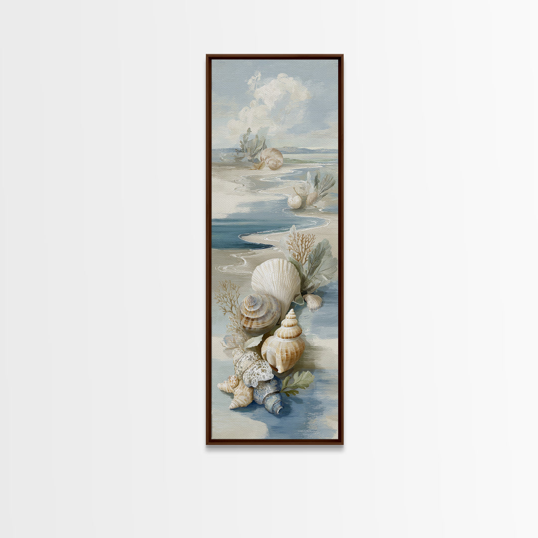 Coastal Shells and Water Study Canvas Print, Medical Office Art, Medical Student Gift, Office Decor, Calm, Anatomy Poster, MOA-1x3-56