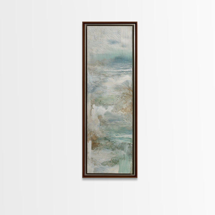 Coastal Shells and Water Study Framed Canvas Print, Medical Office Art, Medical Art, Office Decor, Fine Art, Calm, Biology Art, MOA-1x3-80