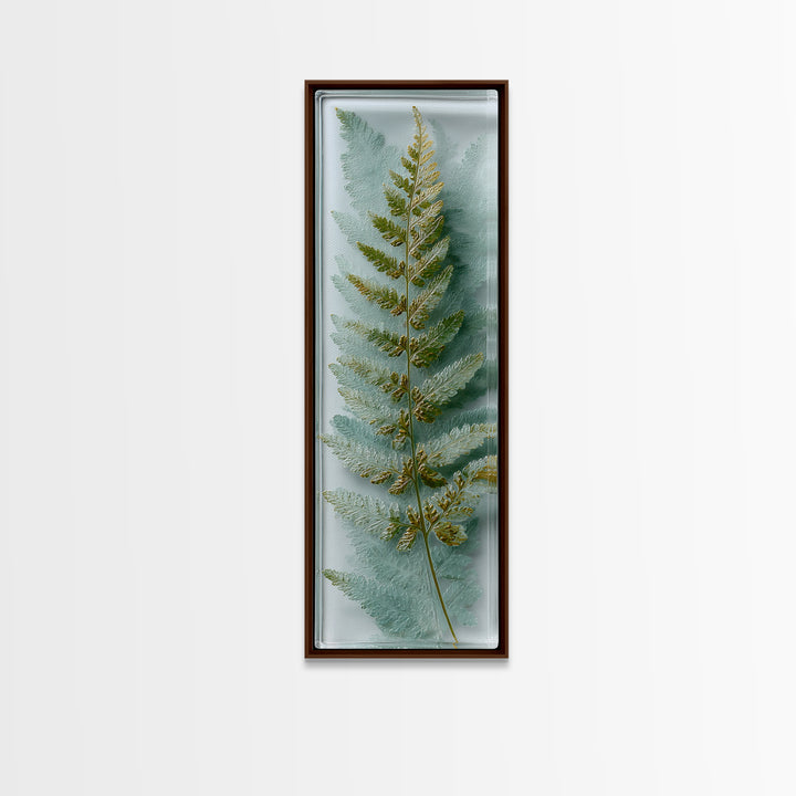 Minimal Green Fern Specimen Framed Canvas Print, Medical Office Art, Anatomy Wall Art, Office Decor, Calm, Neuroscience Art, MOA-1x3-92