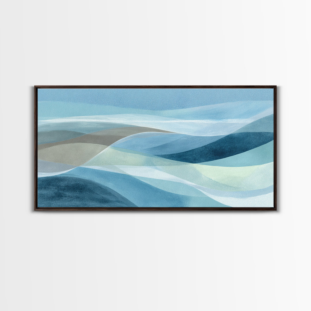 Calming Blue Abstract Canvas Print, Medical Office Art, Wall Art, Office Decor, Fine Art, Calm, Printable Card, Medical Art, MOA-2x1-21