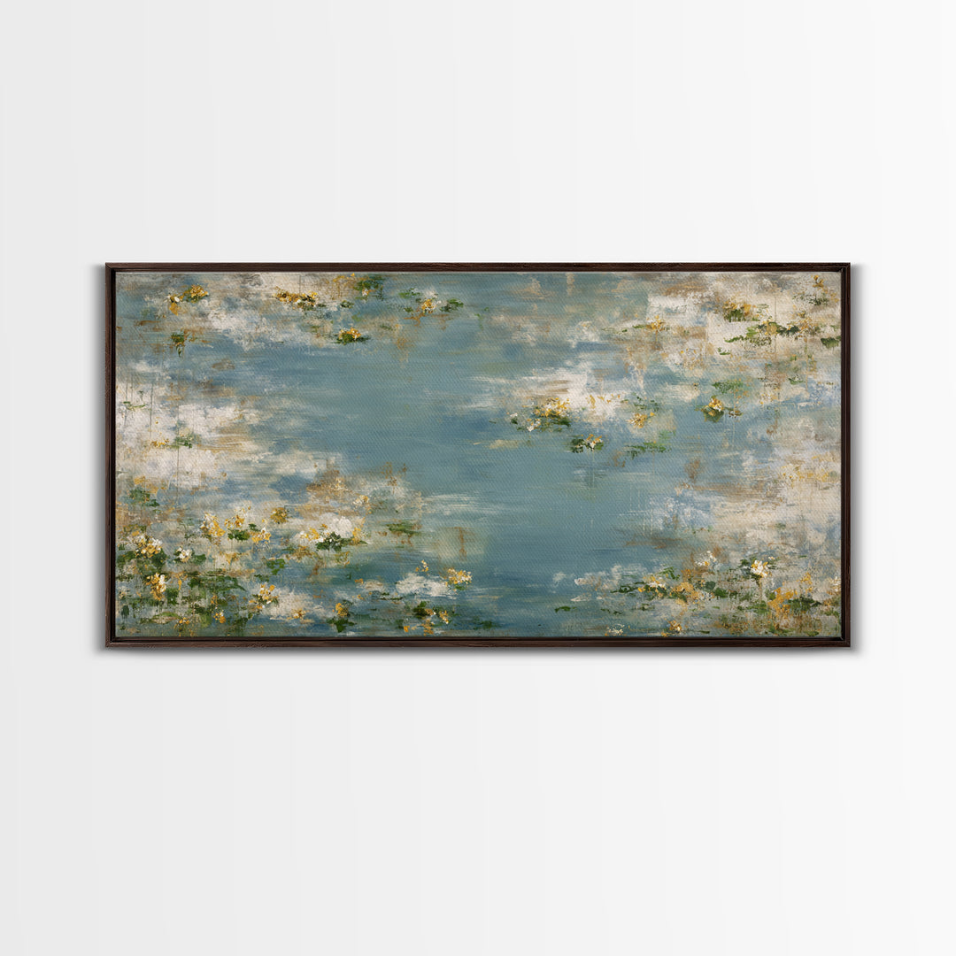 Sunlit Meadow with Wildflowers and Calm Mood Canvas Print, Medical Office Art, Office Decor, Watercolor Art, Calm, MOA-2x1-32