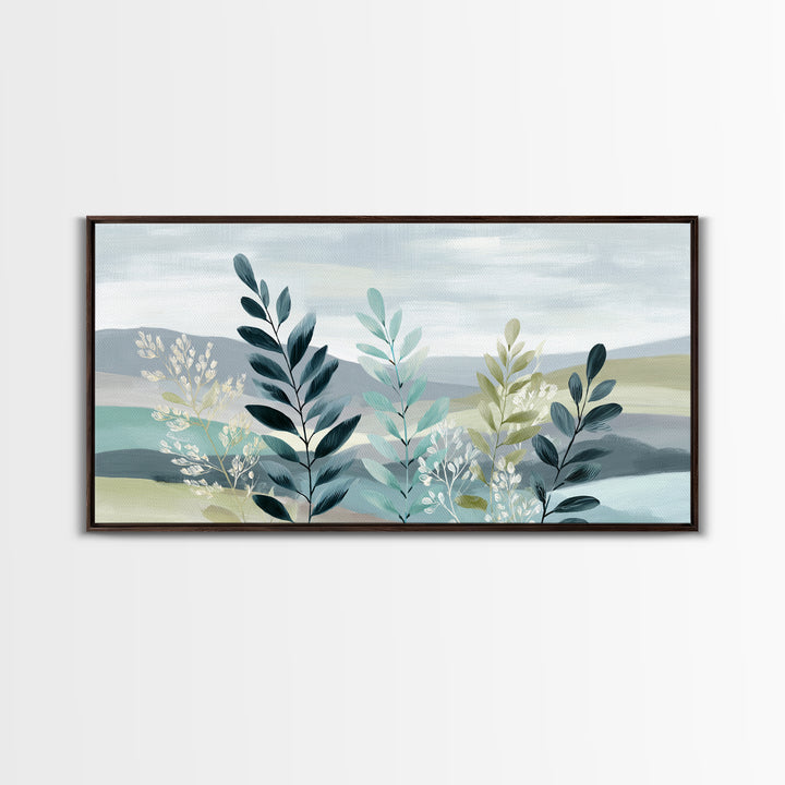 Minimal Green Fern Specimen Canvas Print, Medical Office Art, Printable Wall Art, Office Decor, Calm, Anatomy Wall Art, MOA-2x1-52