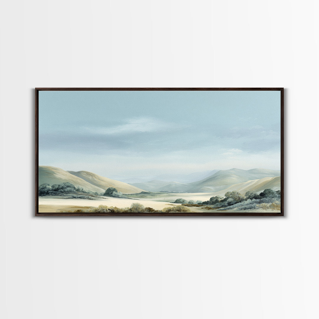 Large Neutral Landscape Framed Canvas Print, Medical Office Art, Digital Wall Art, Office Decor, Calm, Healthcare Wall Art, MOA-2x1-60