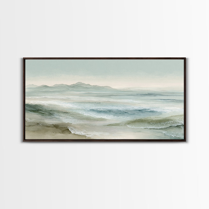 Coastal Shells and Water Study Canvas Print, Medical Office Art, Printable Art, Office Decor, Fine Art, Calm, Medical Wall Art, MOA-2x1-64