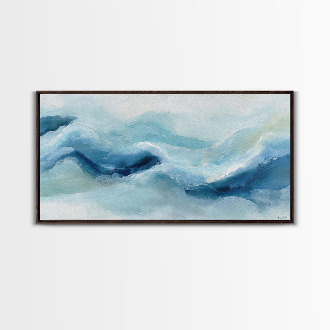 Calming Blue Abstract Canvas Print, Medical Office Art, Animal Art, Office Decor, Abstract Art, Calm, Heart Anatomy Print, MOA-2x1-69