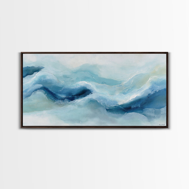 Calming Blue Abstract Canvas Print, Medical Office Art, Animal Art, Office Decor, Abstract Art, Calm, Heart Anatomy Print, MOA-2x1-69
