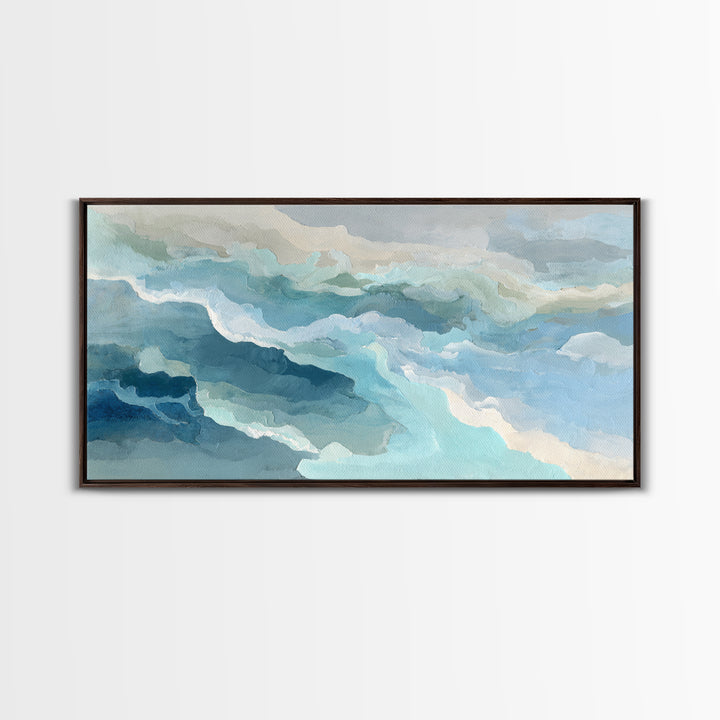 Calming Blue Abstract Canvas Print, Medical Office Art, Animal Art, Office Decor, Abstract Art, Calm, Heart Anatomy Print, MOA-2x1-93