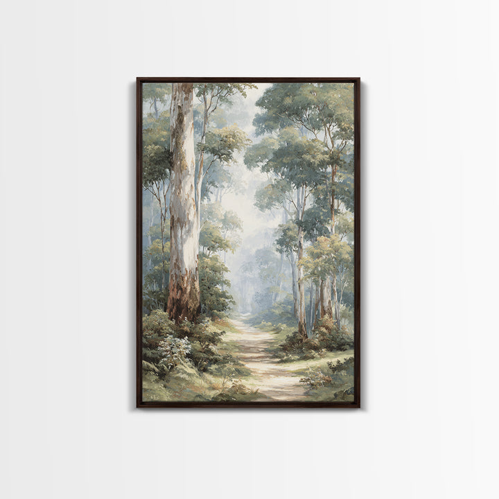 Gentle Forest Path Framed Canvas Print, Medical Office Art, Wall Art, Office Decor, Oil Painting, Calm, Printable Card, MOA-2x3-1