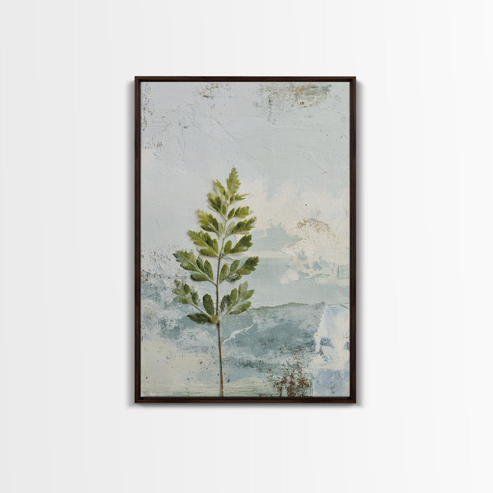 Minimal Green Fern Specimen Canvas Print, Medical Office Art, Anatomy Art, Office Decor, Fine Art, Calm, Statement Artwork, MOA-2x3-16
