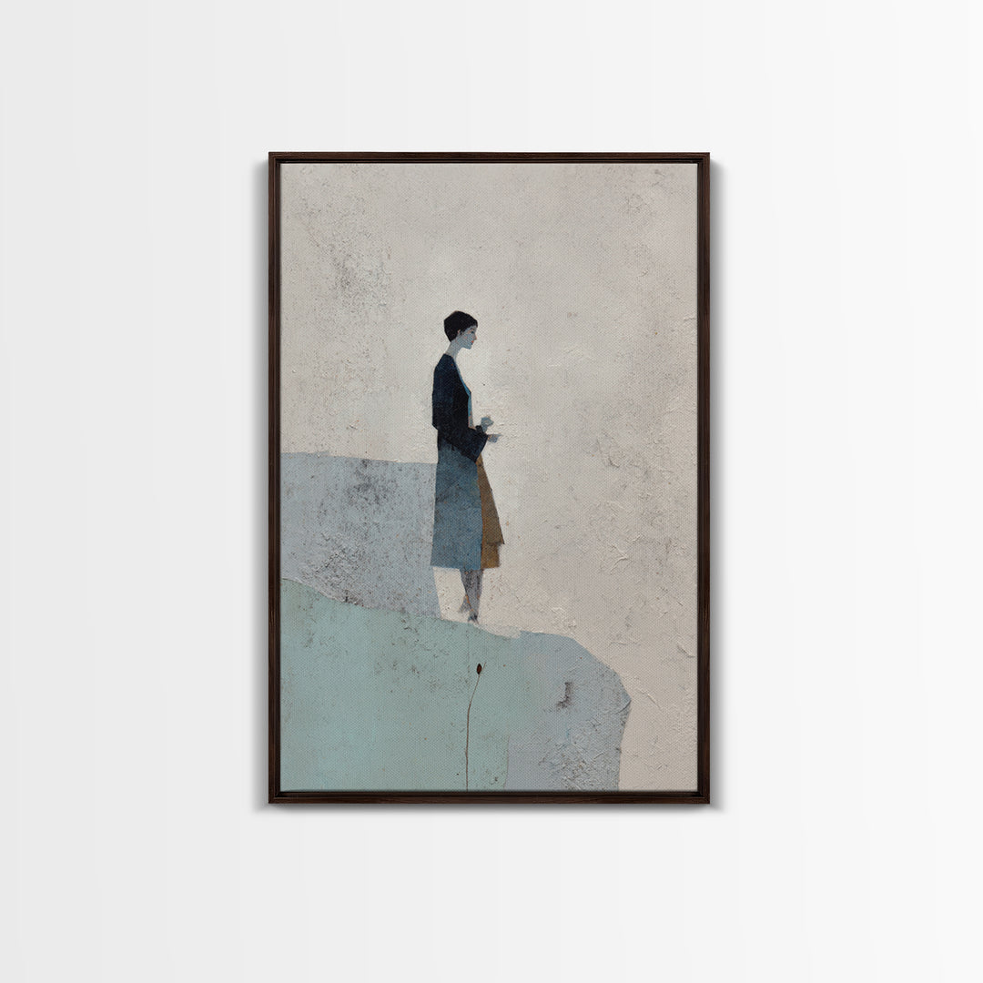 Simple Line Figure Framed Canvas Print, Medical Office Art, Boho Decor, Office Decor, Fine Art, Calm, Printable Wall Art, MOA-2x3-2