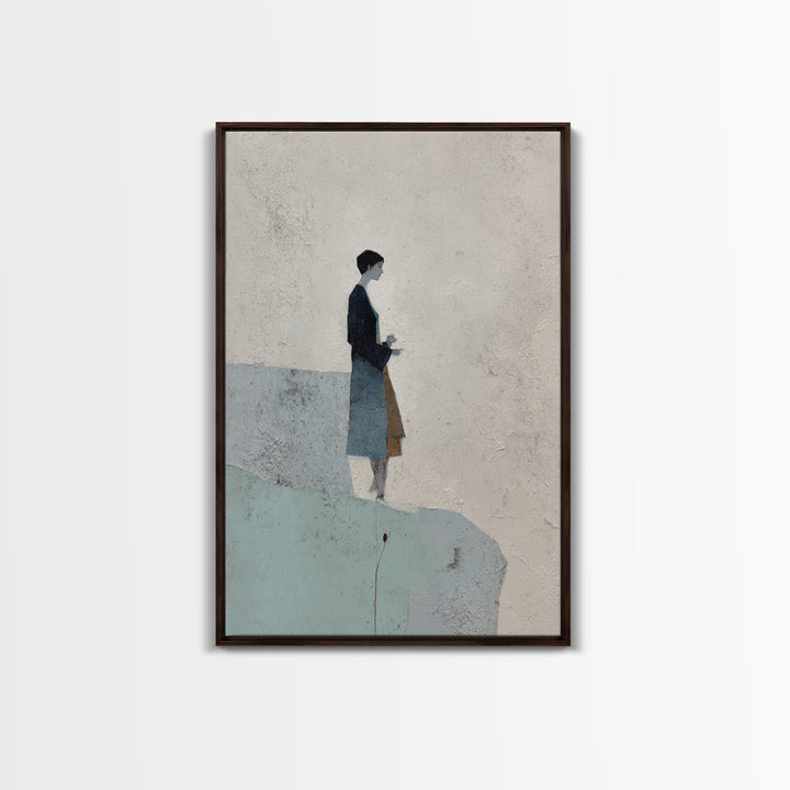Simple Line Figure Framed Canvas Print, Medical Office Art, Boho Decor, Office Decor, Fine Art, Calm, Printable Wall Art, MOA-2x3-2