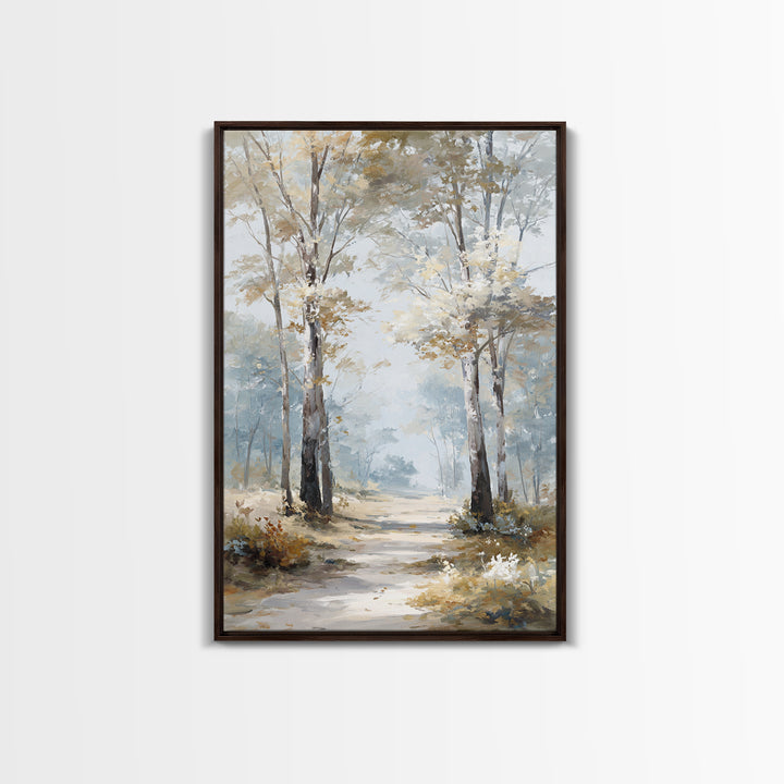 Gentle Forest Path Framed Canvas Print, Medical Office Art, Wall Art, Office Decor, Oil Painting, Calm, Printable Card, MOA-2x3-25