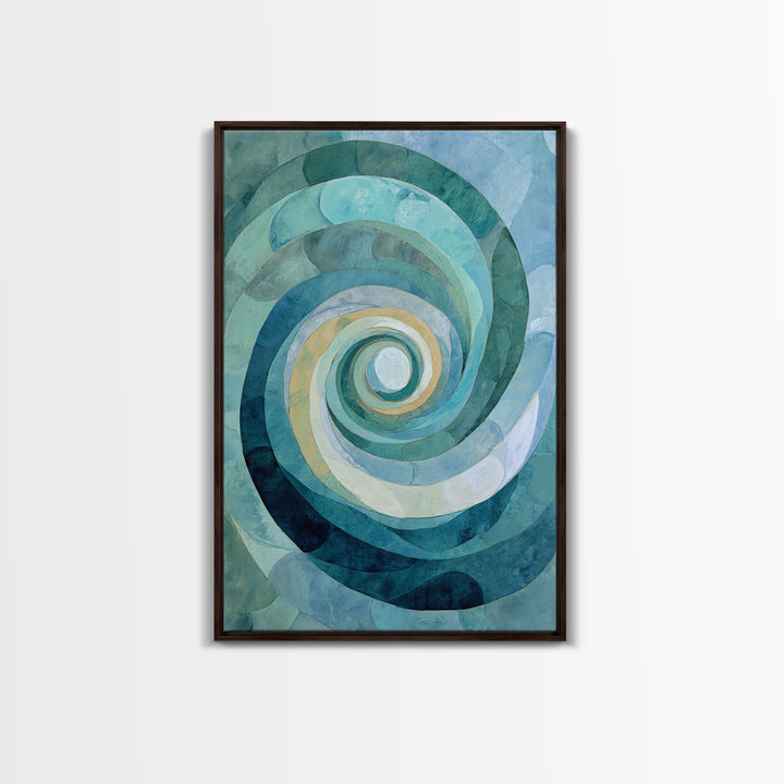 Abstract Healing Spiral Framed Canvas Print, Medical Office Art, Wall Art, Office Decor, Fine Art, Calm, Printable Card, MOA-2x3-47