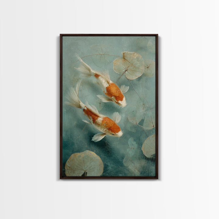 Calm Koi Fish Swimming Through Clear Water Canvas Print, Medical Office Art, Minimalist Decor, Office Decor, Fine Art, Calm, MOA-2x3-54
