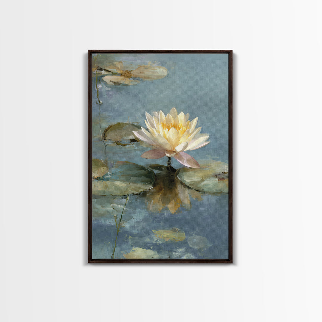Lotus Flower Floating on Still Water Canvas Print, Medical Office Art, Office Decor, Calm, Brain Poster, Healthcare Wall Art, MOA-2x3-67
