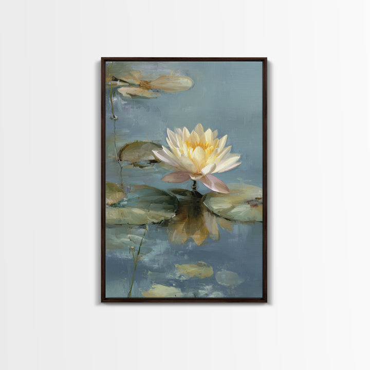 Lotus Flower Floating on Still Water Canvas Print, Medical Office Art, Office Decor, Calm, Brain Poster, Healthcare Wall Art, MOA-2x3-67