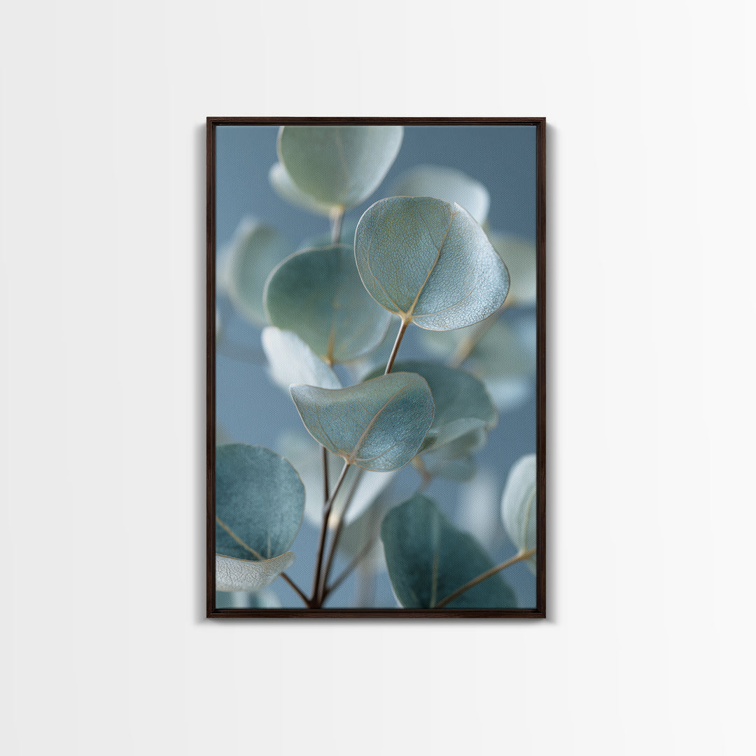 Botanical Eucalyptus Branch Framed Canvas Print, Medical Office Art, Medical Office Decor, Office Decor, Fine Art, Calm, MOA-2x3-83