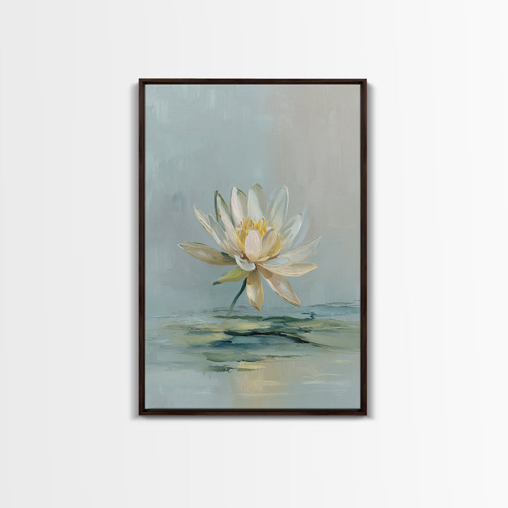 Lotus Flower Floating on Still Water Canvas Print, Medical Office Art, Anatomy Wall Art, Office Decor, Watercolor Art, Calm, MOA-2x3-91