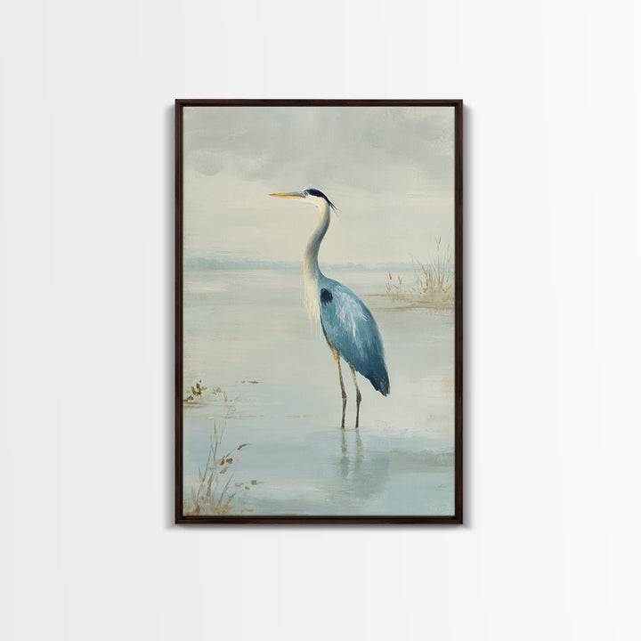 Blue Heron Standing Framed Canvas Print, Medical Office Art, Medical Student Gift, Office Decor, Fine Art, Calm, Anatomy Poster, MOA-2x3-94