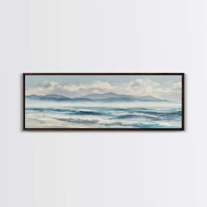 Coastal Shells and Water Study Framed Canvas Print, Medical Office Art, Heart Anatomy Print, Office Decor, Fine Art, Calm, MOA-3x1-12