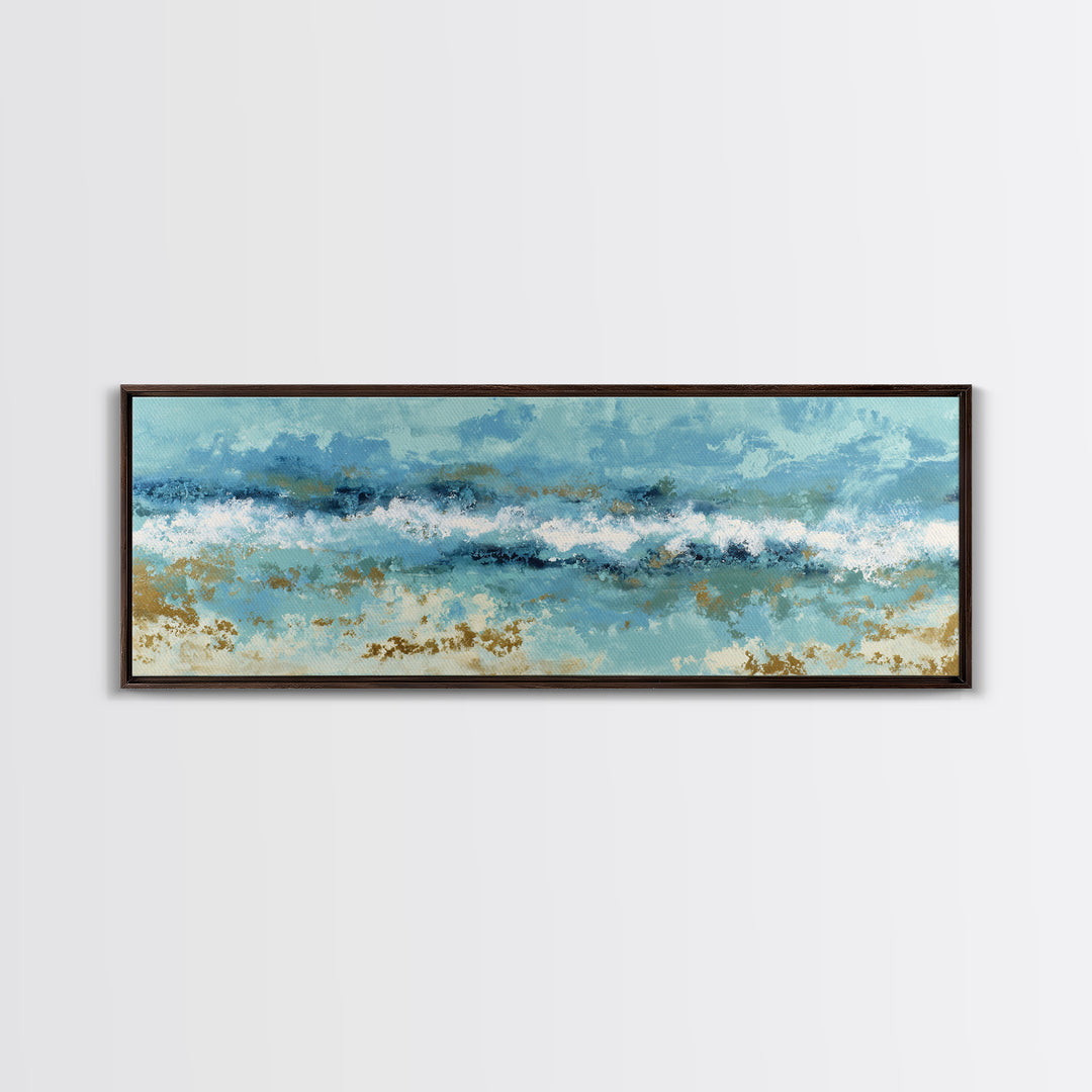 Calming Blue Abstract Framed Canvas Print, Medical Office Art, Brain Poster, Office Decor, Abstract Art, Calm, Medical School, MOA-3x1-17
