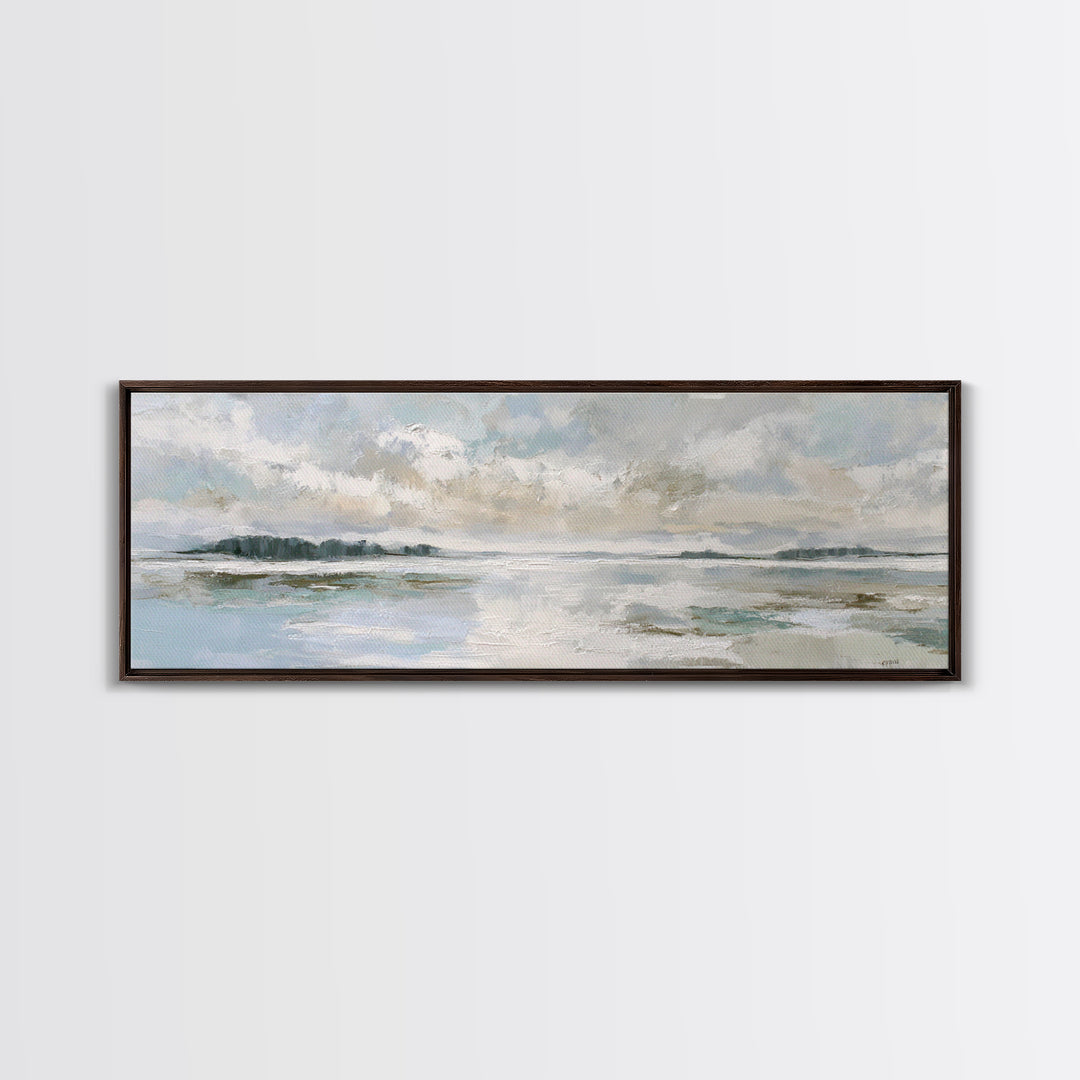 Coastal Shells and Water Study Canvas Print, Medical Office Art, Medical School, Office Decor, Fine Art, Calm, Minimalist Decor, MOA-3x1-36