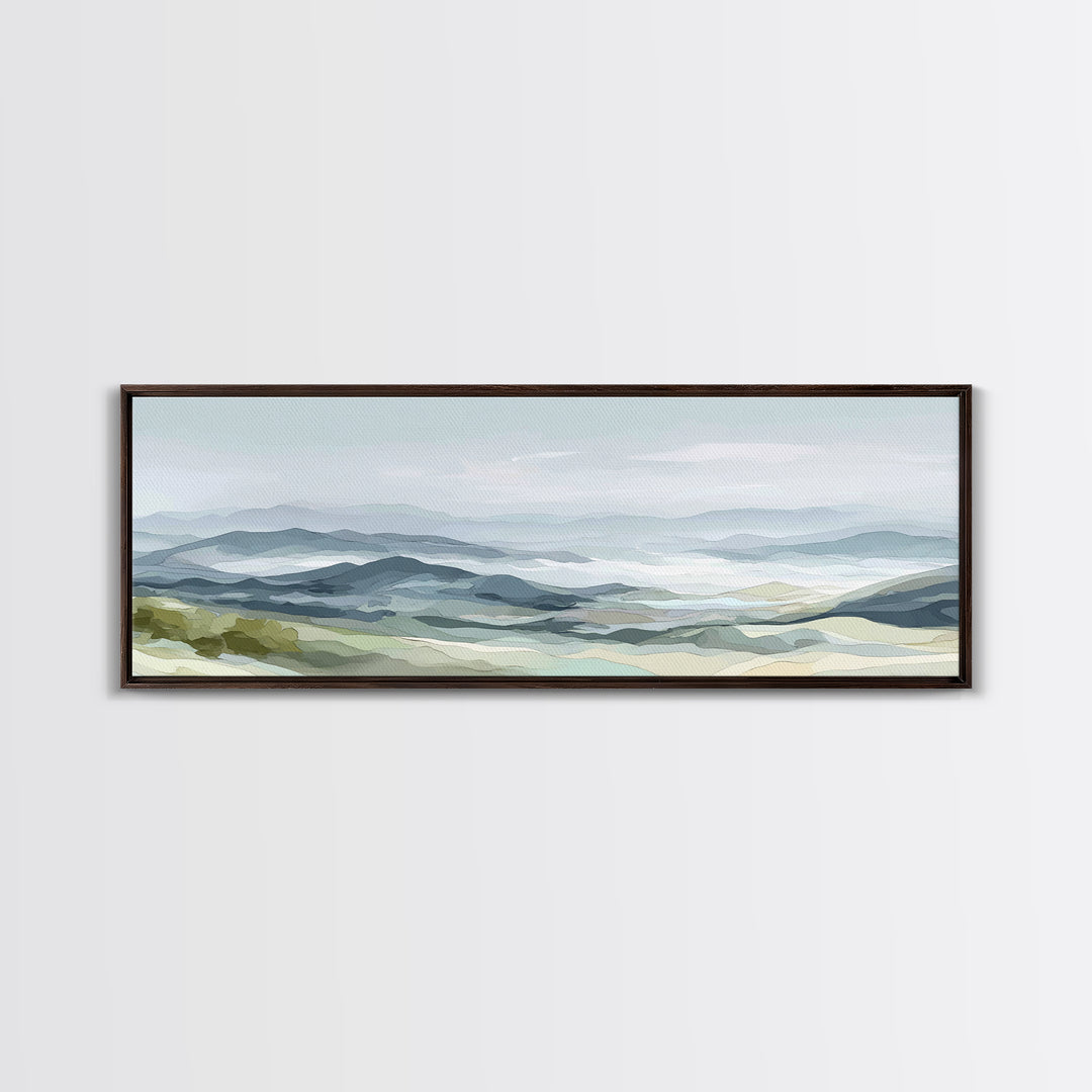 Minimal Sunrise over Rounded Hills Canvas Print, Medical Office Art, Fine Art Print, Office Decor, Fine Art, Calm, Wall Decor, MOA-3x1-39