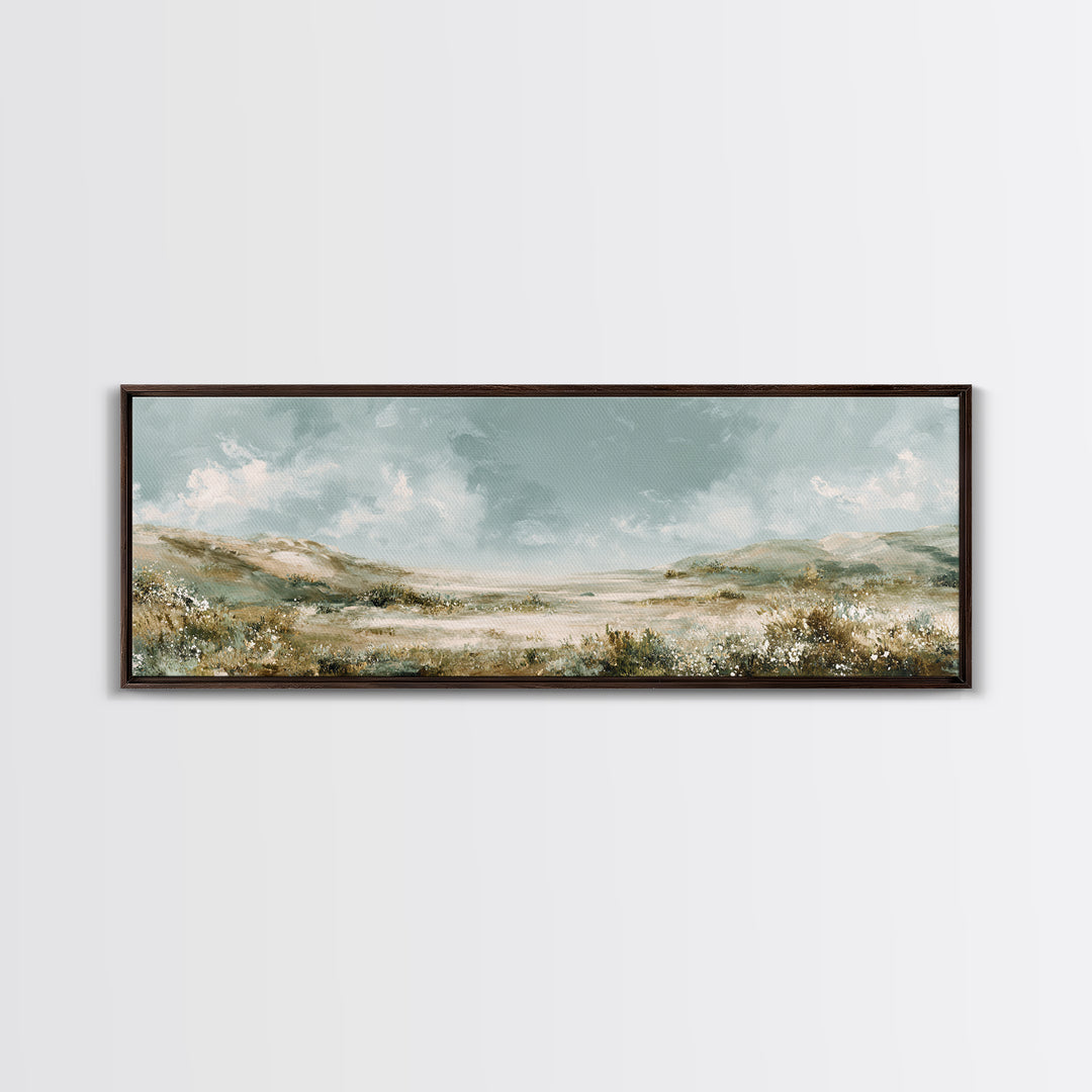 Sunlit Meadow with Wildflowers and Calm Mood Canvas Print, Medical Office Art, Anatomy Art, Office Decor, Watercolor Art, Calm, MOA-3x1-4