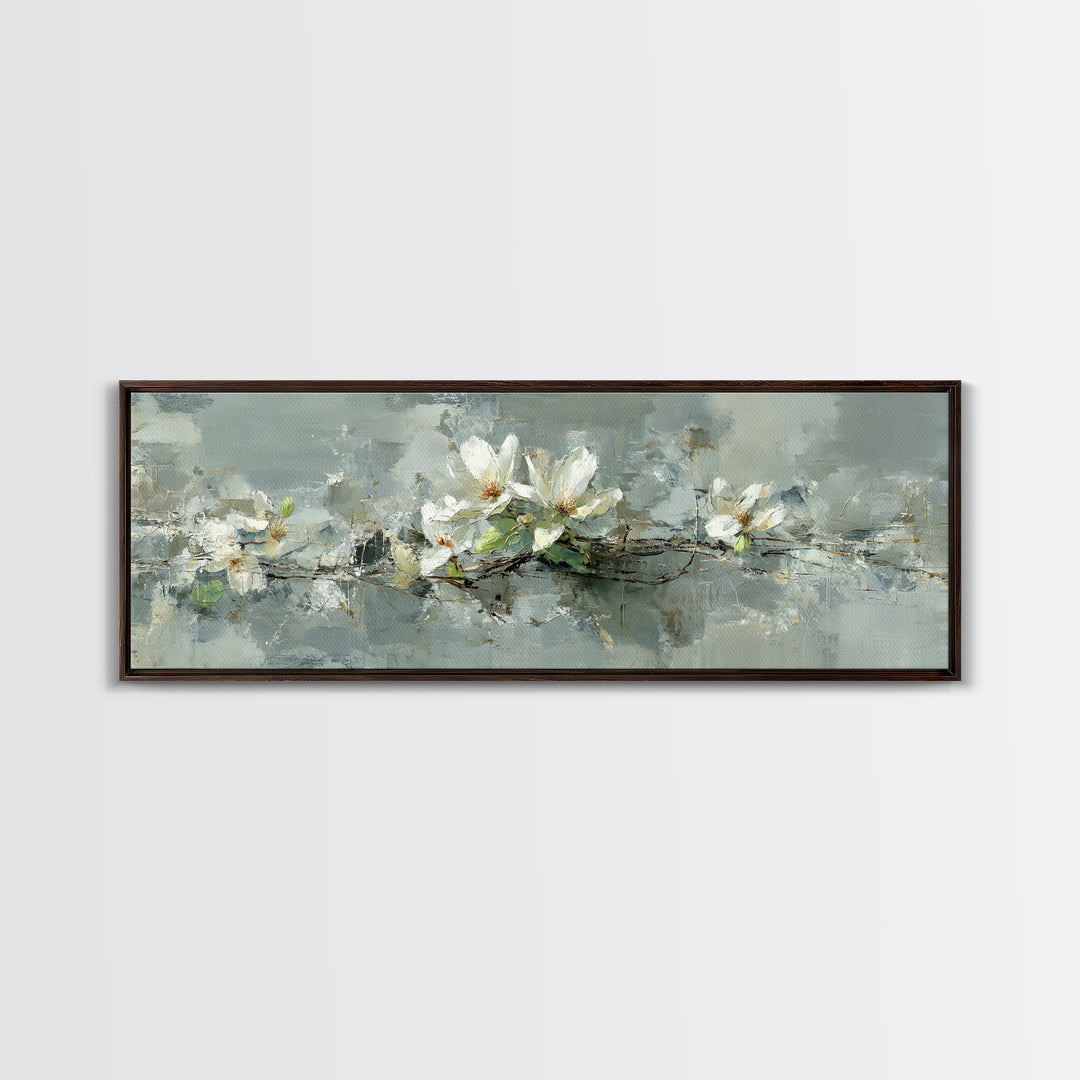White Orchid on Gray Stone Surface Canvas Print, Medical Office Art, Medical Decor, Office Decor, Fine Art, Calm, Science Art, MOA-3x1-46