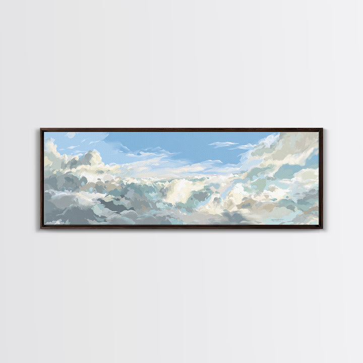 Sky and Cloud Scene Canvas Print, Medical Office Art, Medical Wall Art, Office Decor, Abstract Art, Calm, Neutral Decor, MOA-3x1-49