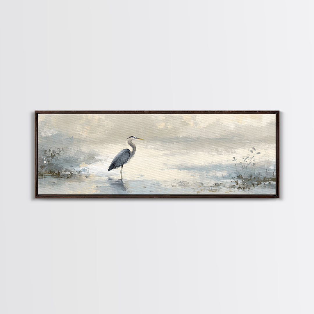 Blue Heron Standing Canvas Print, Medical Office Art, Educational Poster, Office Decor, Fine Art, Calm, Fine Art Print, MOA-3x1-6