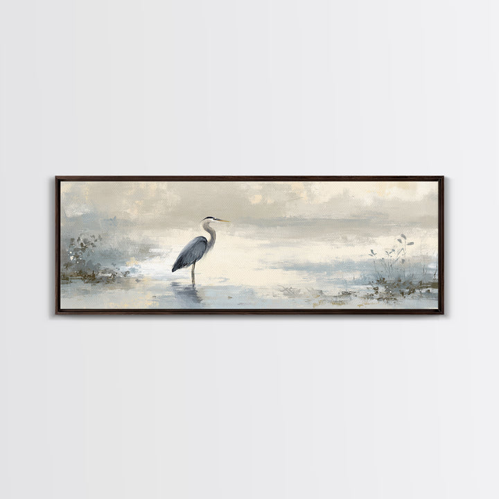 Blue Heron Standing Canvas Print, Medical Office Art, Educational Poster, Office Decor, Fine Art, Calm, Fine Art Print, MOA-3x1-6