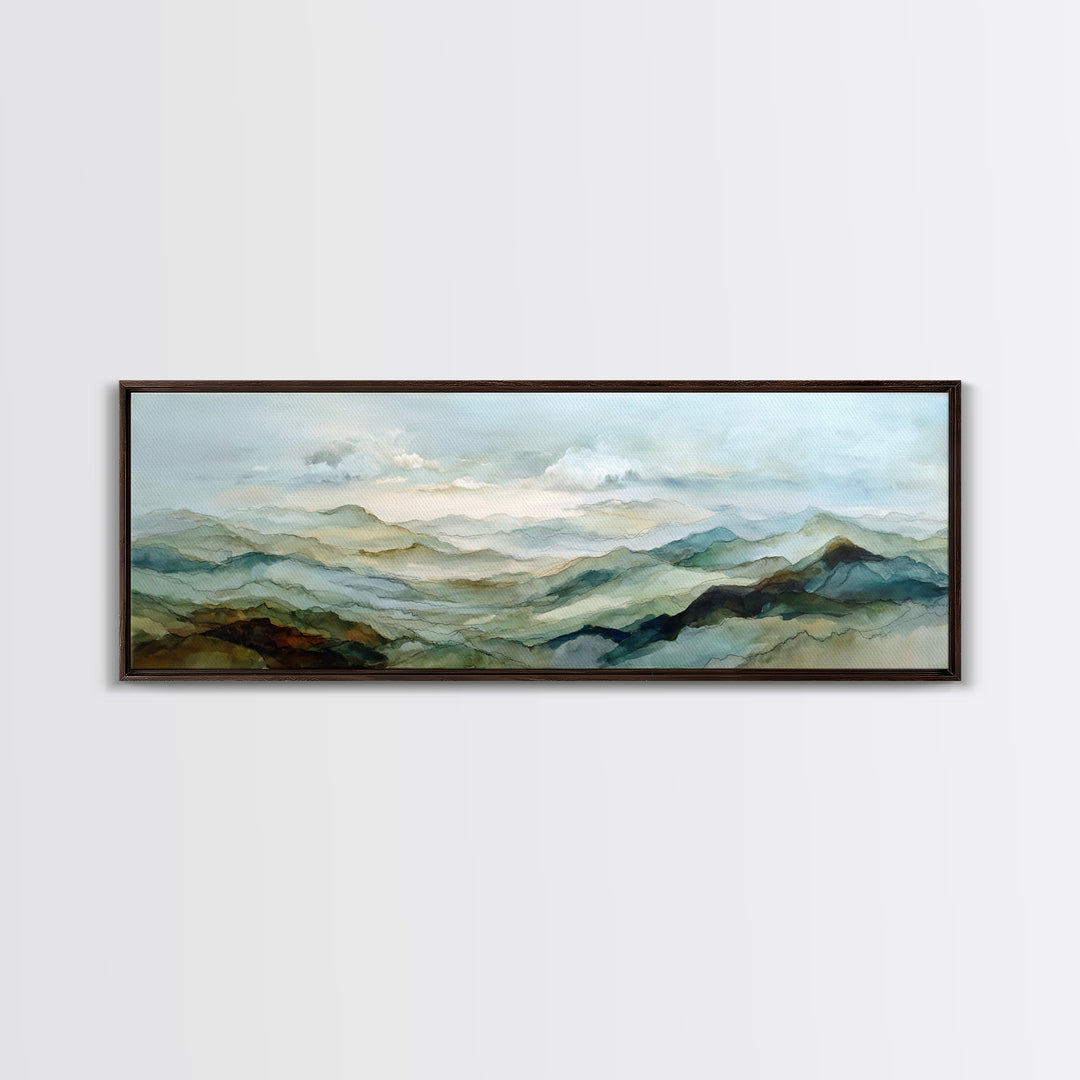 Soft Mountain Landscape Canvas Print, Medical Office Art, Medical Office Decor, Office Decor, Fine Art, Calm, Nurse Wall Art, MOA-3x1-66